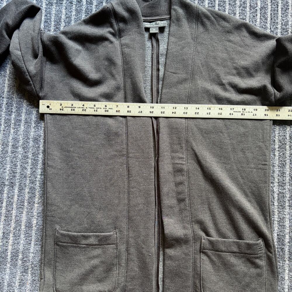 Free Fly Women's Thermal Fleece Cardigan Size M Heather Black - Picture 8 of 9